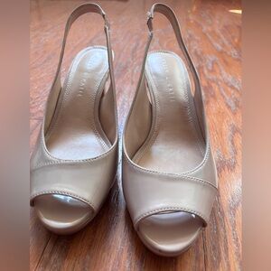 Kelly & Katie Beige Slingback Heels-Worn once